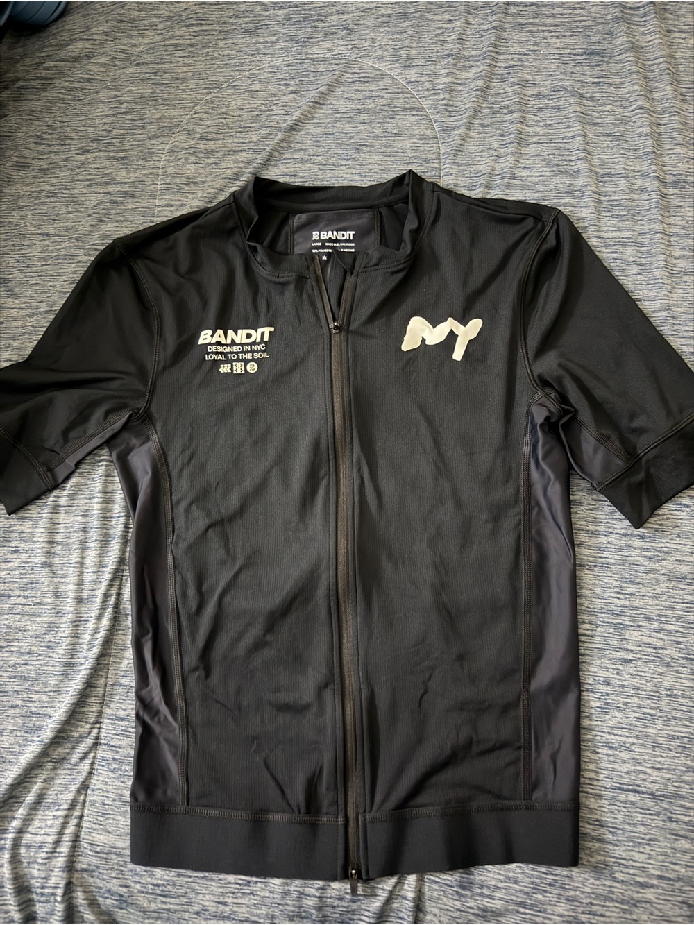 Bandit Men’s Black Short Sleeve Cycling Jersey with Front Zip
